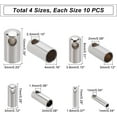 thumbnail image 6 of 40Pcs 1/2/3/4.1mm Stainless Steel Color Cord End Caps 304 Stainless Steel Leather End Cap Glue-in End Cap Cord Ends Cap Finding Kit for Jewelry Making, 6 of 9