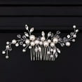 thumbnail image 4 of Rain&Star Bridal Hair Clip Silver Pearl Wedding Comb Handmade Rhinestone Headpiece For Bridesmaids And Bridal Party Hair Accessories, 4 of 6