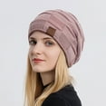 thumbnail image 4 of Dyfzdhu Women Winter Mixed Color Wool Knitting Hat Warm Fashion Pullover Pink, 4 of 5