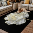thumbnail image 2 of Fsddascl Flower Black Outdoor Rug for Patio/Deck/Porch, Non-Slip Large Area Rug 4 x 6 Ft, Gold White Abstract Floral Aesthetic Indoor Outdoor Rugs Washable Area Rugs, Reversible Camping Rug Carpet, 2 of 5