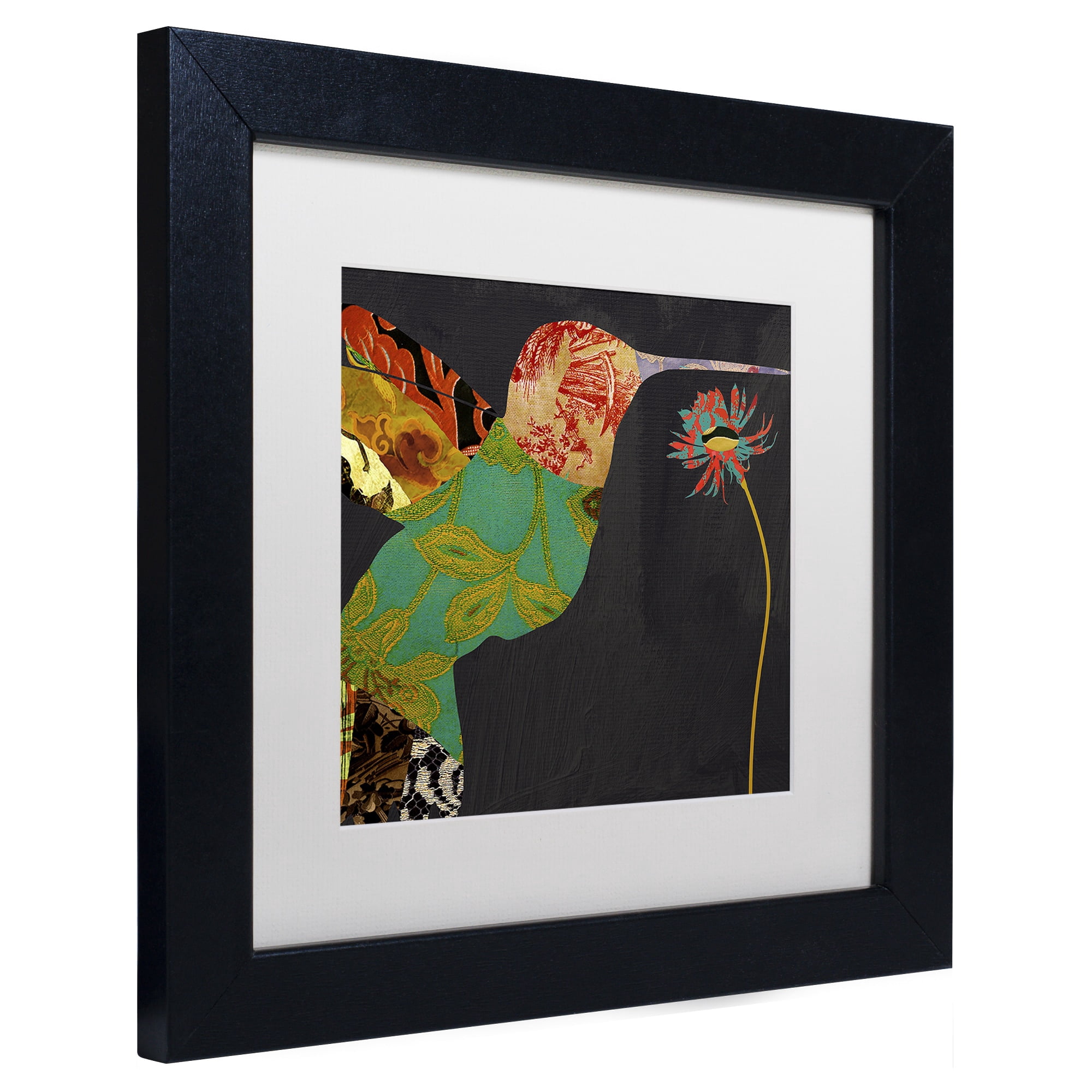 Trademark Fine Art "Hummingbird Brocade IV" Canvas Art by Color Bakery White Matte, Black Frame