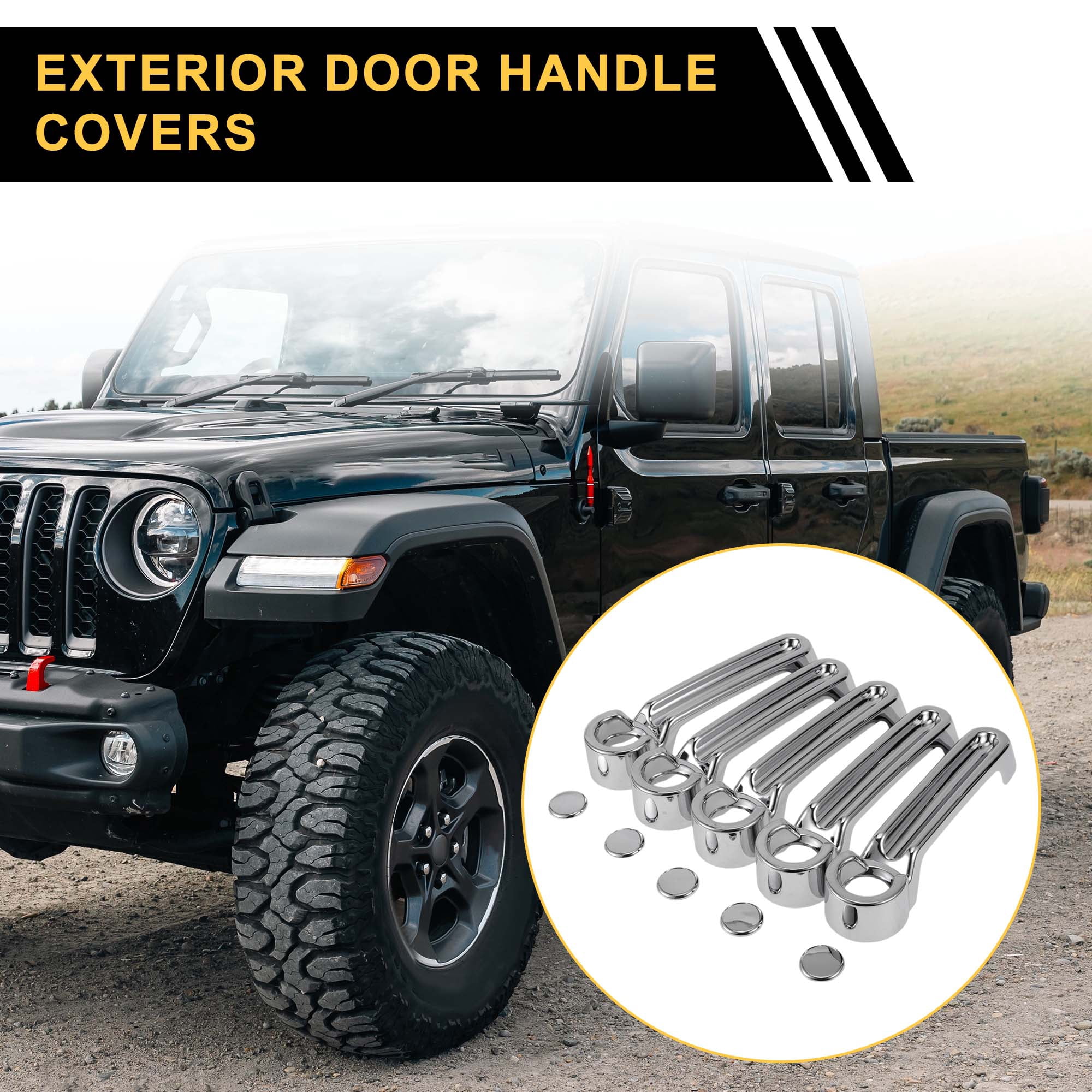 Unique Bargains Tailgate Door Handle Cover for Jeep Wrangler JK JKU 2007-2015 Silver Tone