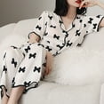 thumbnail image 6 of HomeGardon Womens Pajamas Sets Pajamas for Women 2025,Women's Printed Casual Home Loose Short Sleeved Long Pants Set Pajama Set,M-XL, 6 of 8