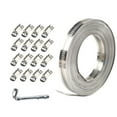 thumbnail image 3 of Abrazadera de manguera Clip ajustable de acero inoxidable 304, flejes de abrazadera de metal para mecánica, plomería, manguera de engranaje helicoidal 10m con 16 sujetadores, 3 of 8