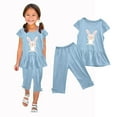 thumbnail image 5 of Utoimkio Girls Shorts Set Kids Cute Print Summer Clothes Short Sleeve Dress Shirt & Pants Set 2Pcs Summer Outfits, 5 of 5