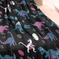 thumbnail image 3 of Black Cartoon Dinosaurs Eggs Pattern Blanket,Comfortable Soft Flannel Throw Blanket,All Season,Warm Lightweight Blankets for Sofa Bed Couch Living Room Chair,30"x40", 3 of 4