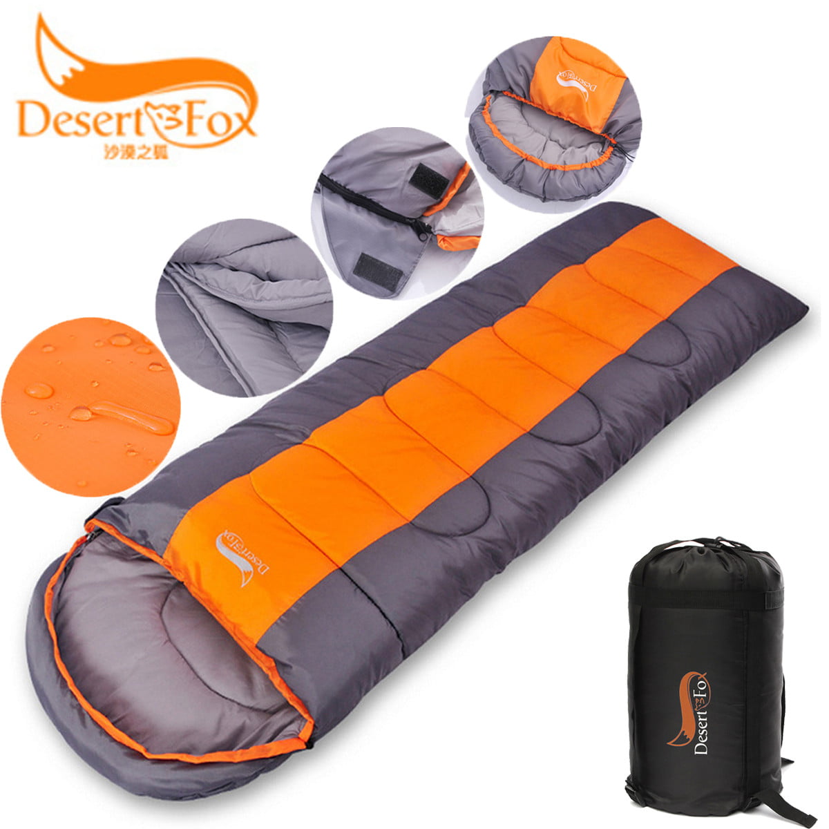 Sleeping Bag Waterproof Single Person Camping Hiking Case Envelope Zip 4 Season