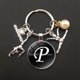 thumbnail image 1 of Llavero deportivo con letras de cristal, llavero de gimnasia, colgante de bolsa de coche, regalo para mejor amigo, amo la gimnasia, 1 of 3