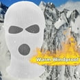 thumbnail image 6 of Unisex Full Face 3 Hole Ski Mask, Winter Cap Knitted Face Mask, Balaclava Warm Outdoor Windproof Beanie Hat, Breathable Motorcycle Winter Full Face Shield Cap, 6 of 11