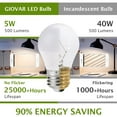 thumbnail image 4 of FrostHike 2 Pack LED Refrigerator Light Bulbs, 5W (40W Equivalent), Daylight 5000K, E26 Base Appliance Light Bulb for Fridge, Freezer, IP54 Waterproof, Energy Saving(2pcs), 4 of 5