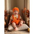 thumbnail image 2 of RUINIXCW Baby Boy Halloween Outfit Short Sleeve Romper Furry Suspender Shorts Hat, 2 of 8