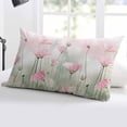 thumbnail image 5 of Pink Spring Floral Throw Pillow Cover 20 x 36 Inch Decorative Pillow Cover Green Botanical Summer Watercolor Lumbar Pillowcase Seasonal Rectangle Cushion Case for Couch Sofa Bed Living Room, 5 of 7