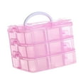 thumbnail image 3 of Caja organizadora de 18 rejillas, contenedor con asa, organizador de cuentas, caja de almacenamiento de joyas para manualidades DIY, dijes para pendie Rosa, 3 of 8