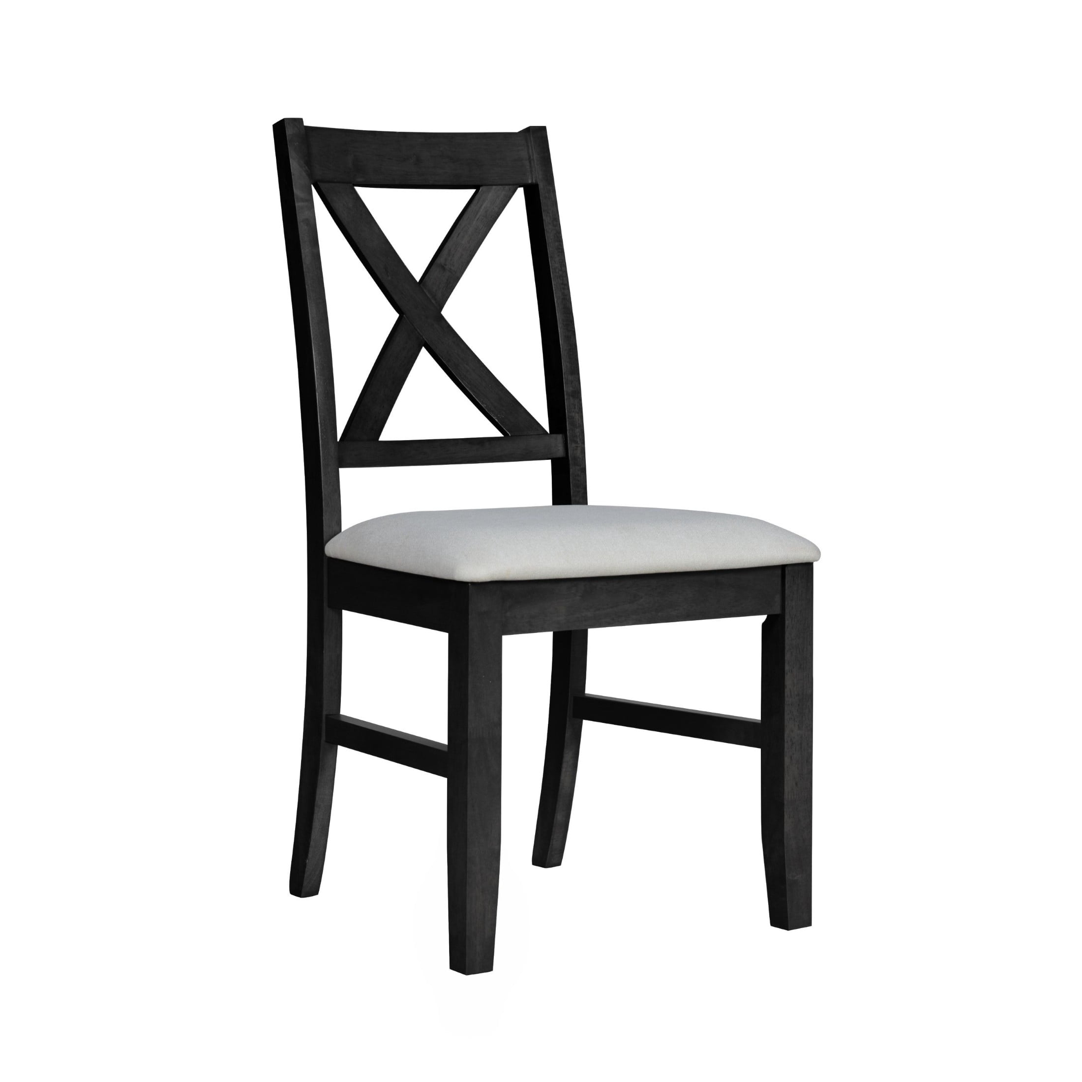 Home Design Vinita 6-Piece Dining Set with Rectangular Table, Cross Back Chairs, and Bench, Black