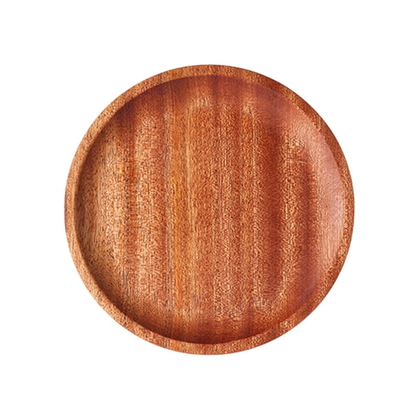Bandeja de madera para servir Bandeja decorativa Bandeja de madera redonda versátil Bandeja de madera para 15cm x 15cm x 15cm