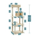 thumbnail image 3 of Pefilos Cat Tree Tower for Indoor Multi-Level Cat House Hammock and Condo, Beige, 3 of 10