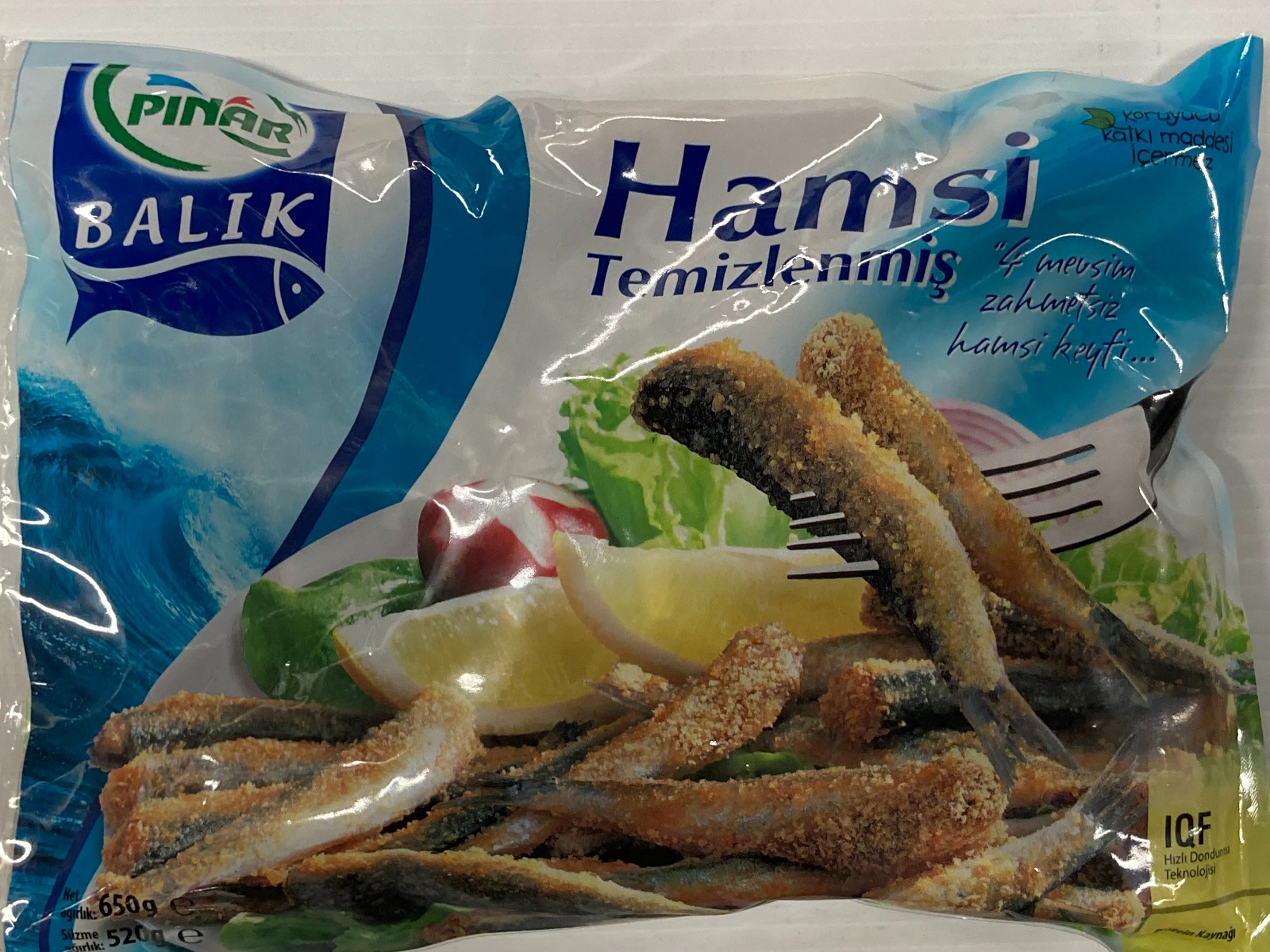 Pinar Frozen Anchovies "Hamsi" (Headless, Gutted) 1.50 lb
