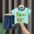 thumbnail image 2 of NOLDARES Toddler Baby Boy Clothes Summer Outfits Boys Summer Outfits Waffle Knit Boys Polo Shirt Casual Shorts Set Solid Kids Clothes(A15-Mint Green,7-8 Years), 2 of 3