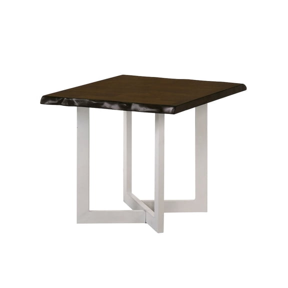 Kinlen Wood Rectangle End Table, Oak and White