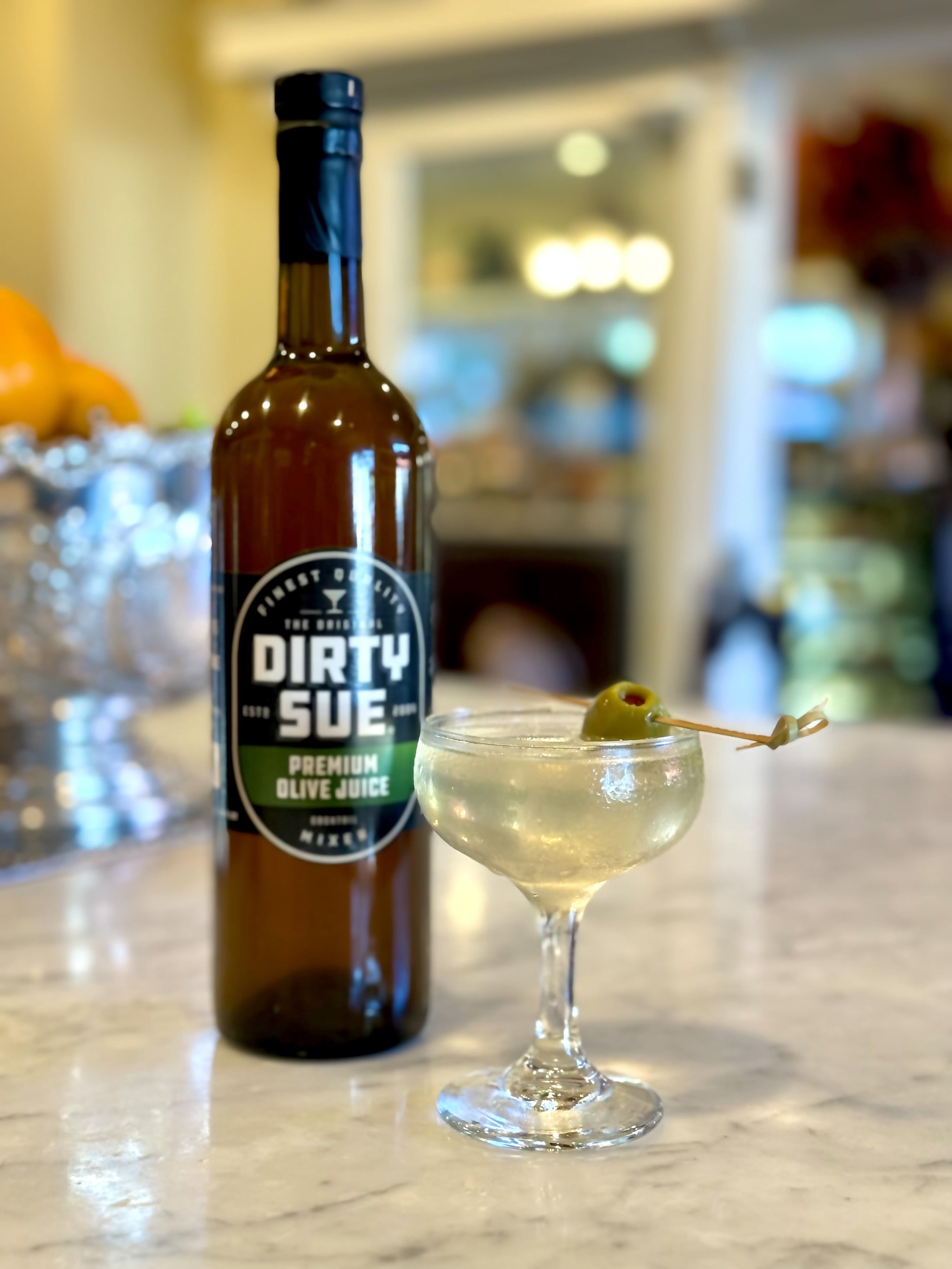 Dirty Sue Premium Olive Juice, Dirty Martini Mix, Cocktail Mixer, Olive Brine, Twice Filtered, Glass Bottle with Cork, 12.7 fl oz