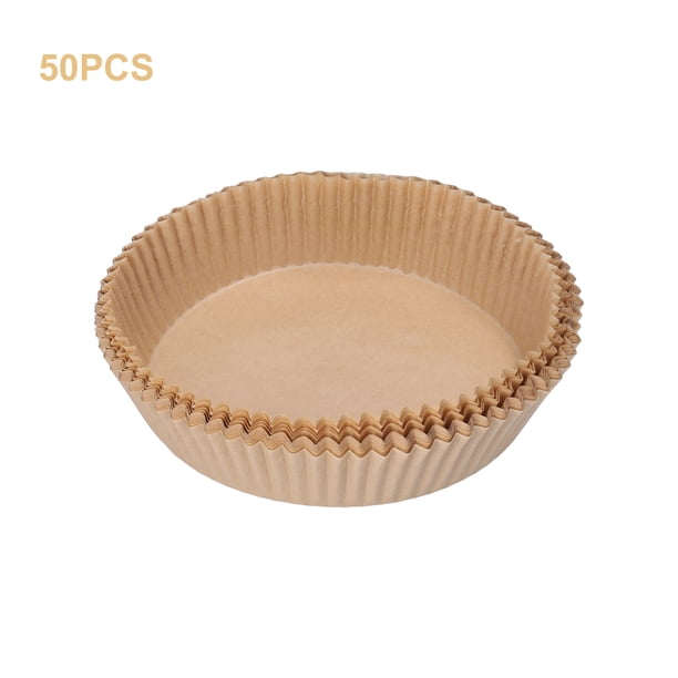 Revestimiento de papel desechable para freidora de aire, vaporizador de pulpa de madera, revestimie yeacher madera 50 piezas
