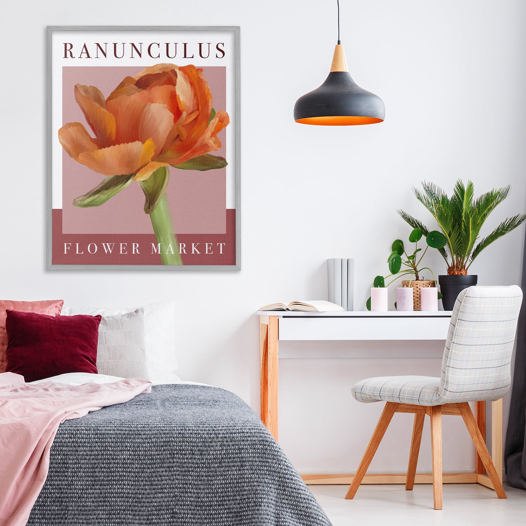 Stupell Industries Ranunculus Flower Market Gray Framed Giclee Art, design by Jennifer Stith