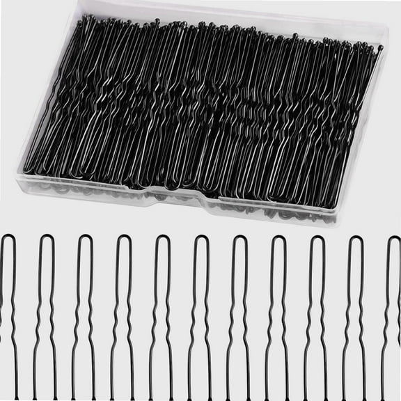 200Pcs U Shaped Hair Pins 2.4 Inches Bobby Bun Pin for Women Girls Hairdressing Salon, Black