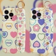 thumbnail image 7 of Compatible with iPhone 13 Pro Max Love Heart Oval Case with Adjustable Wrist Strap Kickstand Holder Hand Strap Glossy Protection Fashion Shockproof Case for Girls Women, 7 of 7