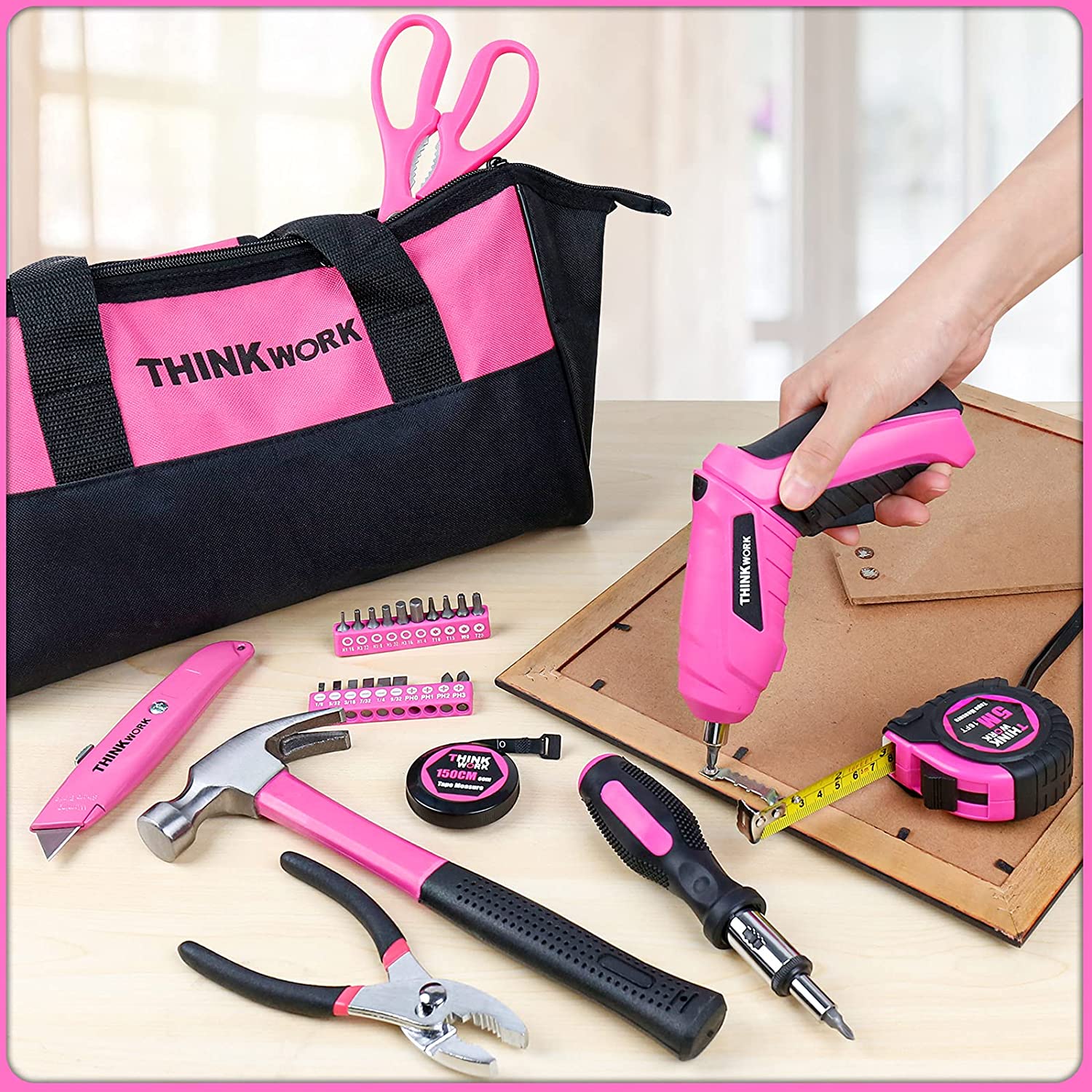 THINKWORK 41-Piece Pink Tool Kit with Electric Screwdriver photo 8