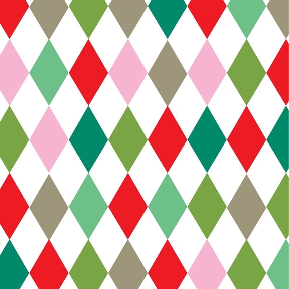 Jillson & Roberts Bulk Gift Wrap, Holiday Harlequin, 1/2 Ream 417' x 24"
