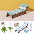 thumbnail image 2 of 1 Set Dollhouse Miniature Sauna Kit Mini Wooden Deck Chair Towel Slippers Basket Bucket Plants Thermometer Model Toy Summer Beach Scene Decoration, 2 of 5
