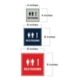 thumbnail image 2 of Square Restrooms Up Arrow Sign (White) - Medium, 2 of 4