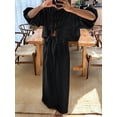 thumbnail image 5 of Women 2 Piece Skirt Sets Oversized Long Sleeve Top and Maxi Skirts Travel Vacation Set Black L, 5 of 7