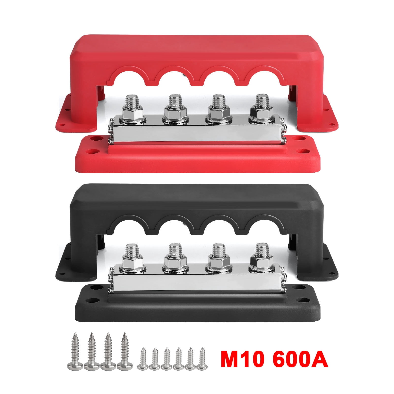 4 Post Power Distribution Block Bus with Cover 600A Marine Bus Terminals Distribution Block (3/8”)