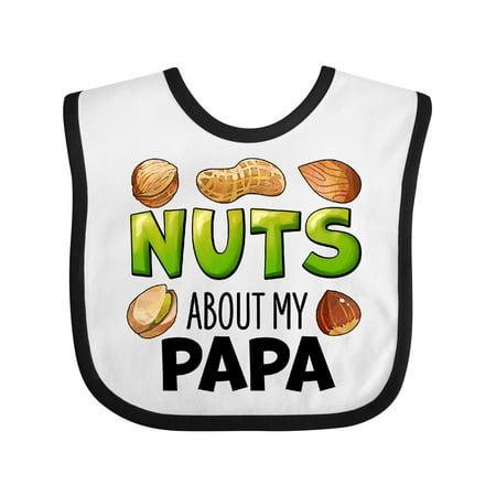 

Inktastic Nuts About My Papa Peanut Almond Pistachio Gift Baby Boy or Baby Girl Bib