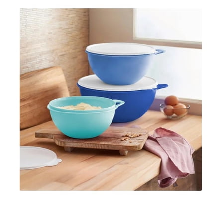 Tupperware Thatsa Bowl Set, Blue MISSING SMALL BLUE BOWL