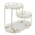 thumbnail image 2 of Makeup Shelf Organizer Iron Glass Stylish Modern Bathroom Countertop Organizer for Cosmetic Perfume Skincare White Background, 2 of 5