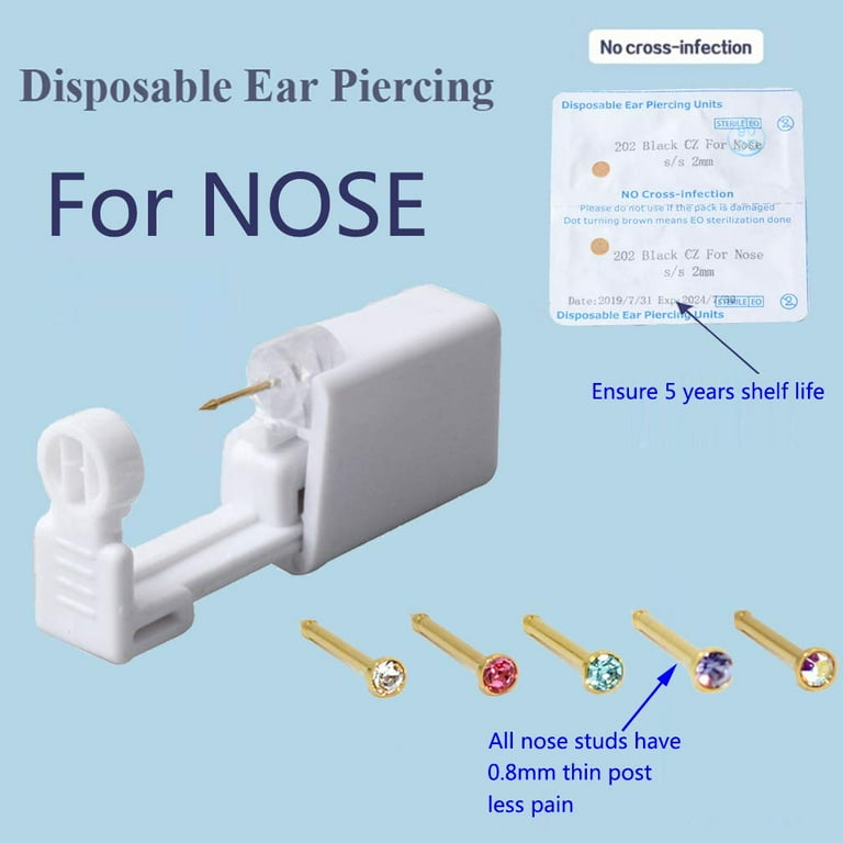 Nose Piercing Kit Gold Color Disposable Nose Piercing Gun Needles