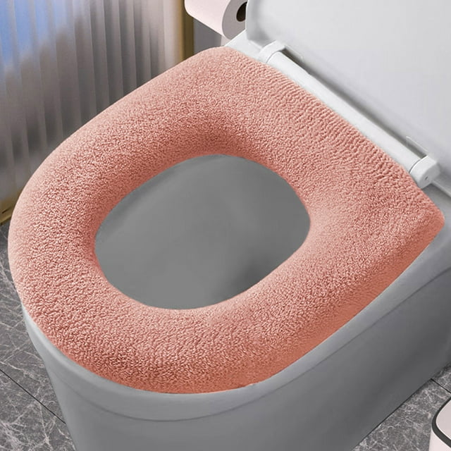 Coussin de Siège de Toilette Doux et Extensible avec Tapis de Salle de Bain Lavable et Confortable