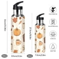 thumbnail image 2 of Yayeee 20oz Insulated Water Bottle Double Wall Stainless Steel with Flip Straw Lid, Fall Beige Pumpkin, 2 of 7