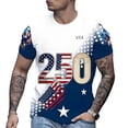 thumbnail image 4 of 4th of July T Shirts for Men's 250th Anniversary Patriotic Graphic Casual Short Sleeve T Shirt Comfortable Breathable Tee For Daily Wear Couples Matching Outfit Blue XL, 4 of 4