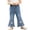 Blue03, variant on Girls Flare Leg Jeans Bell Bottom Bow Split Hem Elastic Waist Denim Pants 6 Months-5 Years