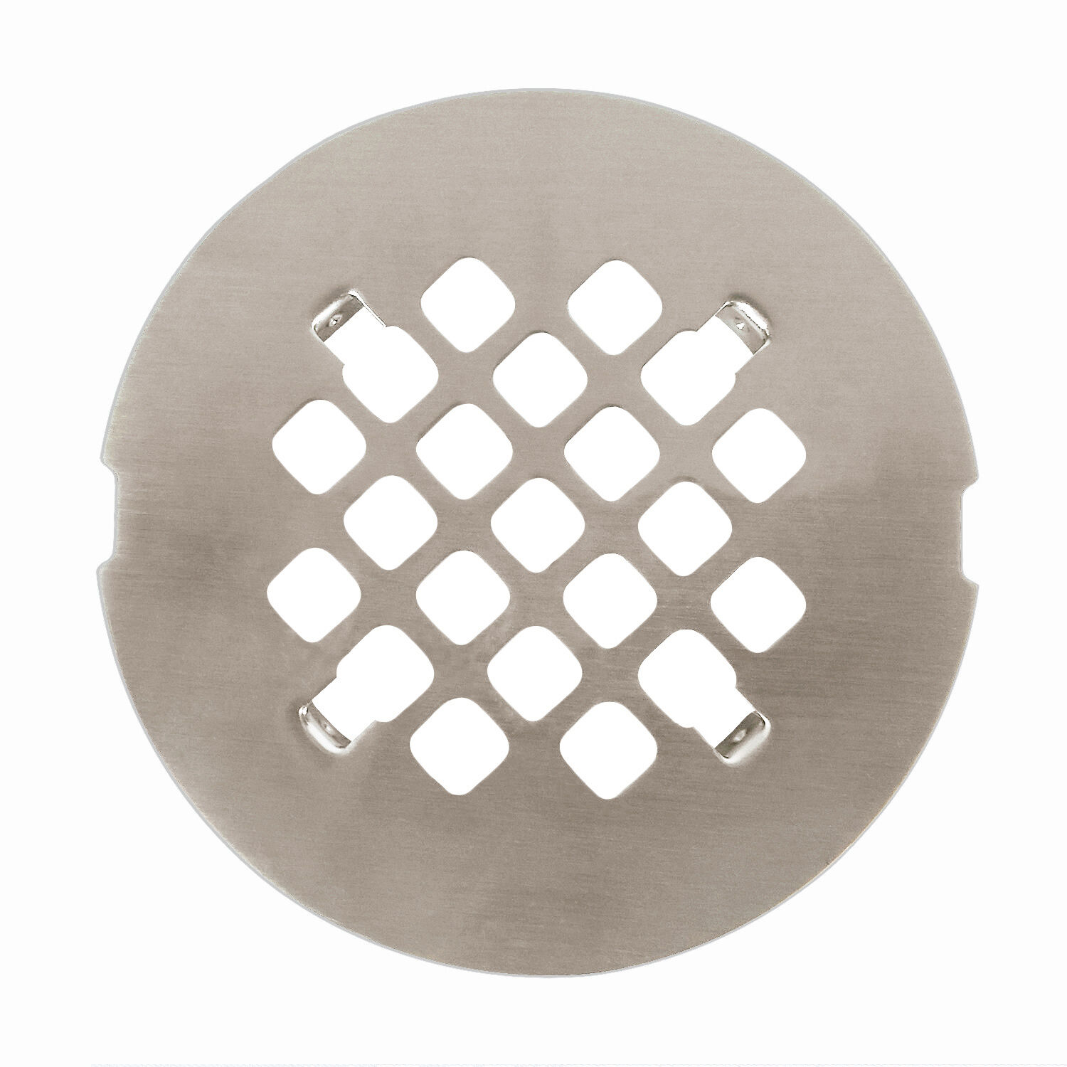 Satin Nickel Round SnapIn Shower Drain Grate 4 1/4" Replacement Cover