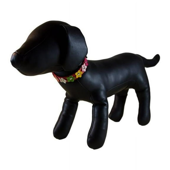 Flower Dog Collar - Red, Small
