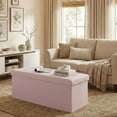 thumbnail image 4 of CONCETTA 43" Folding Storage Ottoman Bench, 660 lbs Weight Capacity, End‑of‑Bed Foot Rest Storage Chest for Living Room, Bedroom, Entryway, PE Pink, 4 of 10
