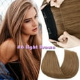 thumbnail image 4 of Hidden Secret Clip in Extensions Real Hair Wire in Weft One Piece THICK Human Hair Extensions Headband With 4 Clips Adjustable Brown, 4 of 13