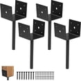 thumbnail image 1 of EcoNesxp Fence Post Bracket Pergola Bracket Deck Post Base Set Black 4" Post 1" 1" Post Base Spikes 4" x 4" Post x 4x4, 1 of 4