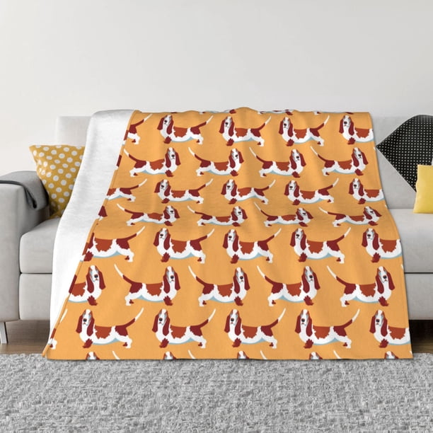 Fotbe Dachshund Dog Puppy Manta de Franela con Estampado, Manta Ultrasuave para Cama, Sofá, Auto, Hipoalergénica y Antibolitas-50"x40"