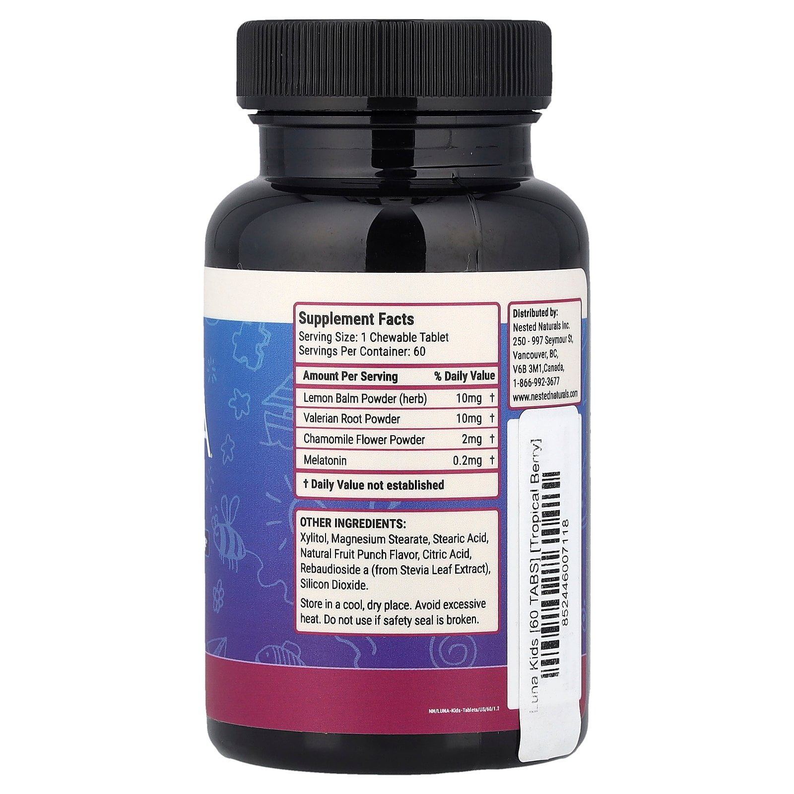 Nested Naturals Luna® Kids, Gentle Sleep Supplement, Tropical