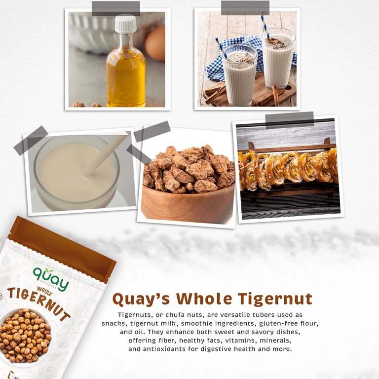 Quay Naturals High Fiber Tiger Nuts, 1lb - Gluten Free, Keto